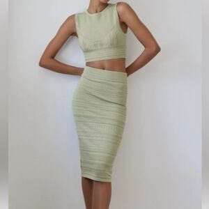 Babaton Aritzia bodycon pointelle skirt XS black NWT